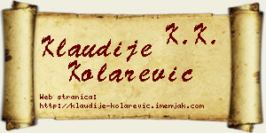 Klaudije Kolarević vizit kartica